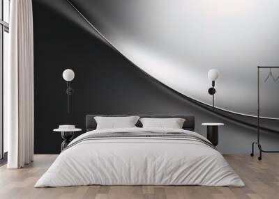 Silver Swoop: Abstract Elegance in Monochrome  Wall mural