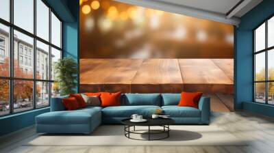 table with bokeh background Wall mural