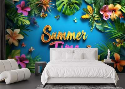 Vibrant Tropical Summer Time Background Wall mural