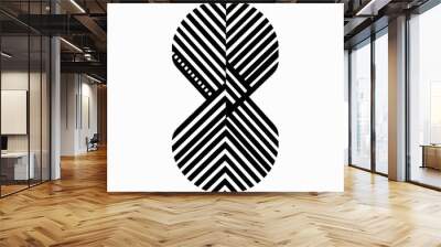 2d black and bold hypnotic minimalistic logo design modern shape illustration  Wall mural