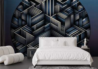 Digital illustration of complex geometric pattern Wall mural