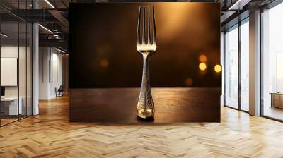 Close up of an isolated flatware fork with copy space Wall mural