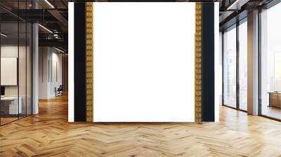 Isolated wooden black and gold ornate picture frame Wall mural