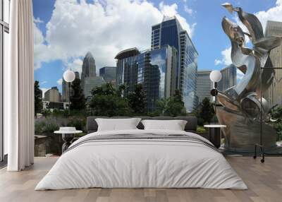 panoramic view of downtown charlotte, nc as seen from romare bearden park Wall mural