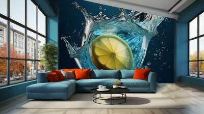 Refreshing tropical drink with a splash Wall mural