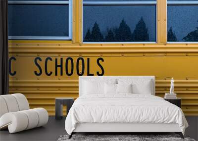 Yellow school bus side panel background Wall mural