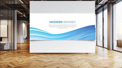 Modern business banner with wave design Wall mural