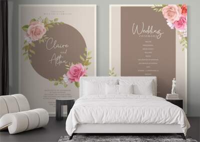 Romantic roses wedding invitation card template Wall mural