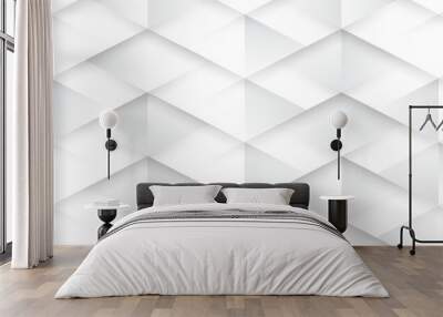 White geometric background with 3d cube pattern Wall mural