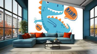 Cute dinosaur rawr design vector illustration ready for print on t-shirt Wall mural