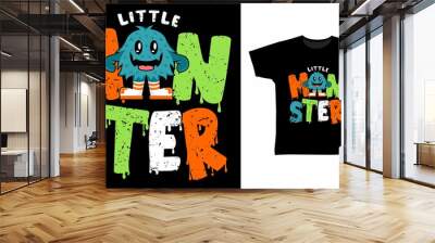 Monster typography illustration t-shirt design vector concept. Wall mural