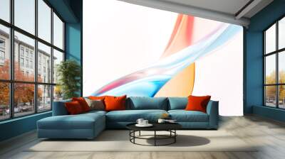 Abstract 3D background bright glass colorful gradient fluid wave render texture Wall mural