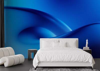 abstract 3d blue fluid twisted wavy glass morphism. design visual element for background, wallpaper, Wall mural