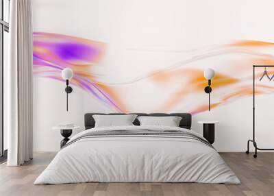 Abstract fluid 3d render holographic iridescent neon curved wave in motion bright background. Gradient design element for banners, backgrounds, wallpapers and covers. Wall mural