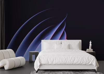 abstract light emitter glass with iridescent holographic neon vibrant gradient wave texture 3d rende Wall mural