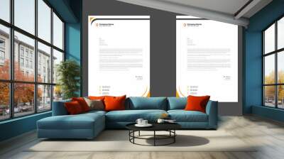 orange colored simple letterhead design Wall mural