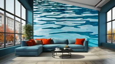 Patterns and ripples of swimming pool water surface Wall mural