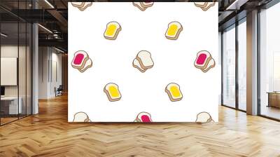 bread seamless pattern vector food bakery bake jam cartoon scarf isolated illustration background wallpaper Wall mural