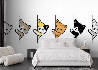 cat vector icon kitten breed calico logo symbol character cartoon doodle illustration design Wall mural