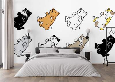 cat vector kitten calico icon pet breed sleeping character cartoon neko doodle illustration symbol design Wall mural