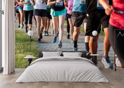 Legs of runners on a dirt path running a 5K race Wall mural