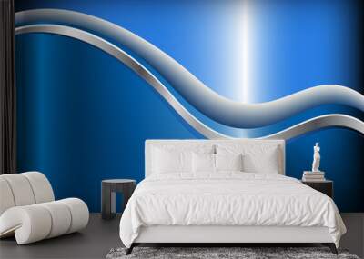 abstract business background blue metallic Wall mural