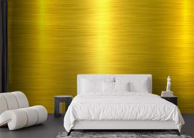 Brushed metal texture background, shiny lustrous gold metallic pattern 3d background Wall mural