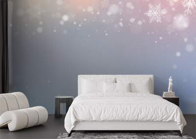 Christmas background with snowflakes Wall mural