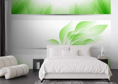 green banner set Wall mural