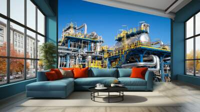 Oil industry equipment installation Wall mural