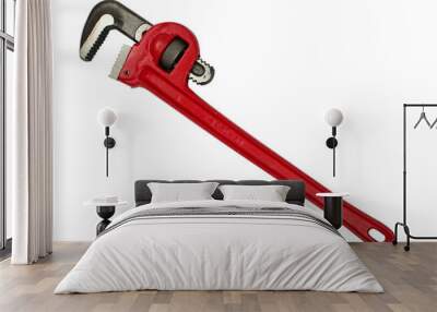 Spanners Pipe wrench Tool Plumbing, service, wrench isolated Wall mural