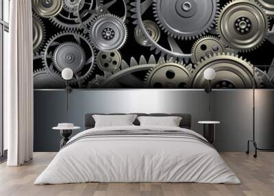 Technology background with metallic gears Wall mural