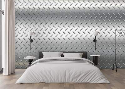 The diamond steel metal sheet texture background Wall mural