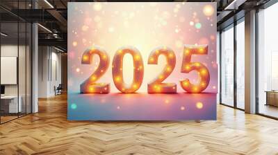 Happy new year 2025 with copy space Wall mural