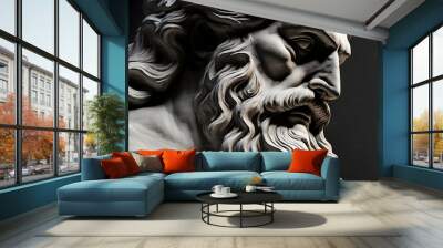 Bust of the god Zeus. Ancient Greek mythology. Antique sculpture. God Zeus. Generative Ai Wall mural