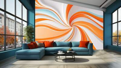 Fondo de banner abstracto naranja. Color degradado de fondo de banner blanco amarillo anaranjado moderno abstracto. Degradado amarillo y naranja con decoración de onda curva de patrón de semitono. Wall mural