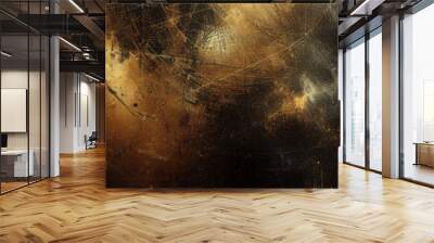 gold black paint wall texture. black and gold, abstract grunge background. Abstract artistic background. Black and gold painting background. black and gold grunge. Wall mural