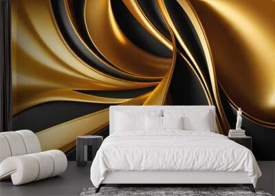 Realistischer goldener Vektor elegant. Goldfolien-Texturhintergrund, glänzende und metallische Farbverlaufsvorlage für Gold, Rahmenband, abstrakte, luxuriöse, glatte Illustrationstapete Wall mural