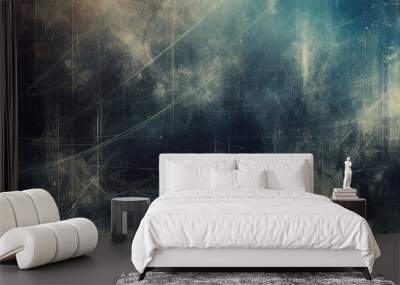 Rica y moderna textura de fondo de pancarta negra azul marino 3D, pancarta con textura de piedra de mármol o roca con elegante color festivo y diseño para pancarta ancha. Fondo azul oscuro para banner Wall mural