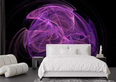 Purple abstract fractal effect light background Wall mural