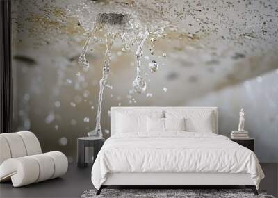 Water splashing from a broken ceiling Wall mural