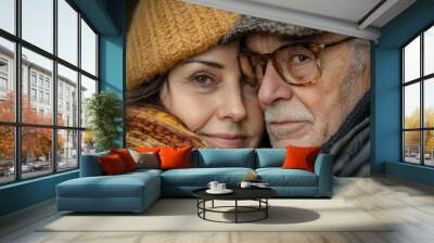 senior woman man couple lonely support retirement care love elderly unhappy sad worried old together depression sadness stress upset solitude emotion loneliness, Generative AI Wall mural