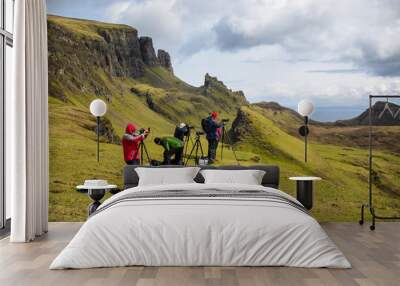 photographer workshop, Isle of skye,  Quiraing mountain, Scotland, landscape photography  Wall mural