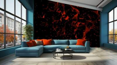 Explosion triangles data stream cloud chaos design Wall mural