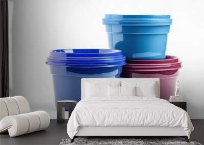 Colorful Plastic Tubs for Versatile Storage Solutions Wall mural