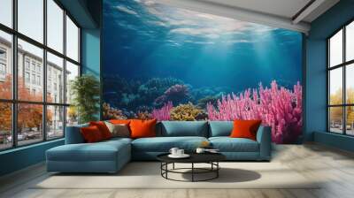 Vibrant Coral Reef Paradise: Ultra-Realistic 8K Underwater Scene Wall mural