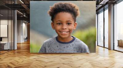 Close-up of a beautiful smiling African child. Wall mural