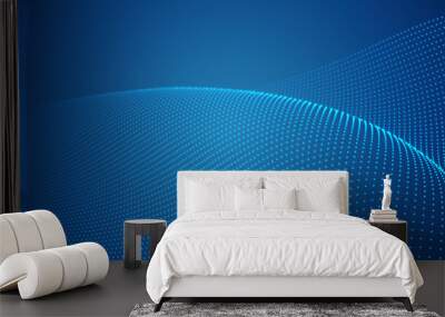 abstract vector 3d background with bends and wave Wall mural