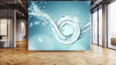 blue water splash Wall mural