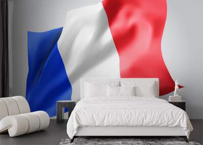 France, vector 3d flag isolated on white background Wall mural